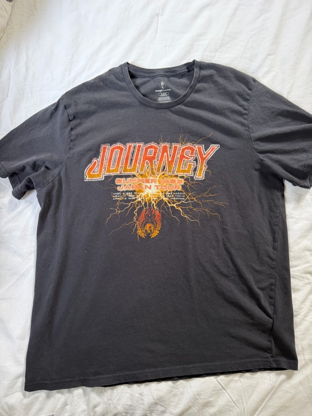 Journey Summer 1982 Japan Tour Graphic Tee XL Wrangler Black Band Shirt